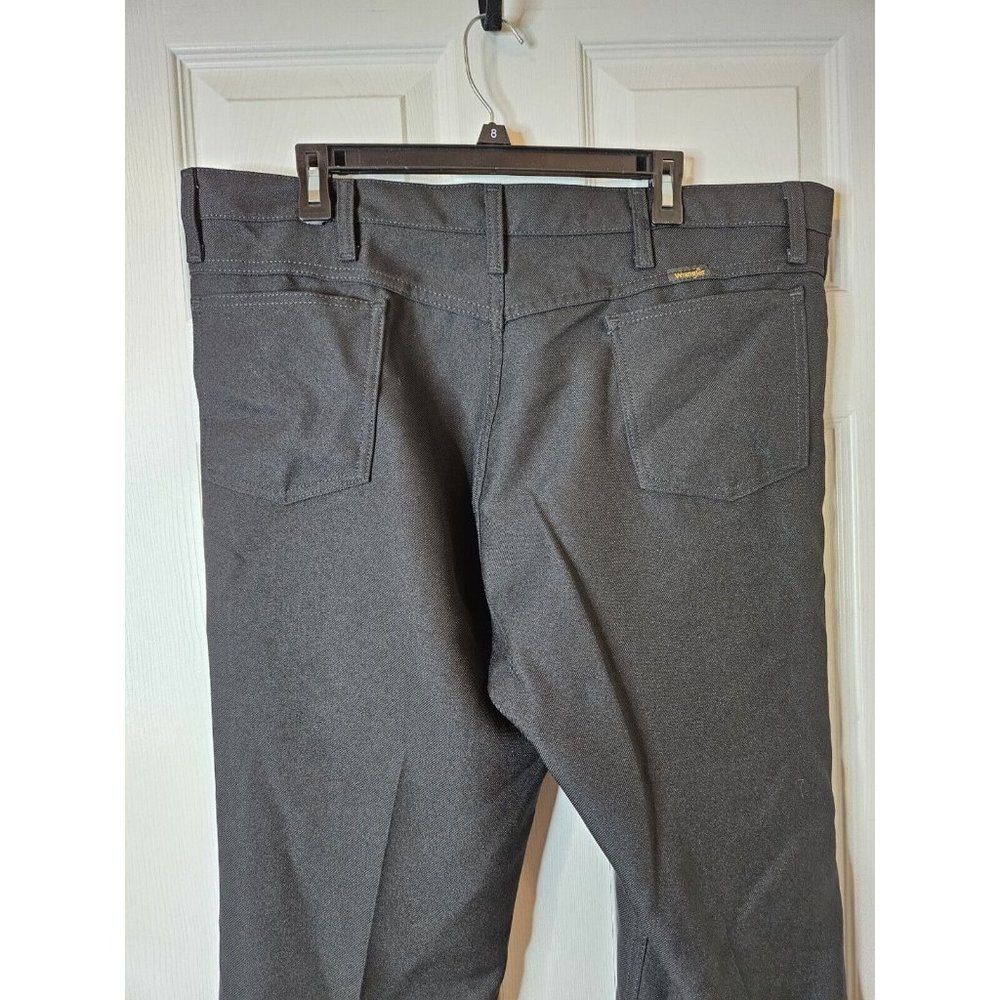 Vintage Wrangler 40 x 30 Polyester Black Designer Rodeo Cowboy Pants 828K - Picture 8 of 8
